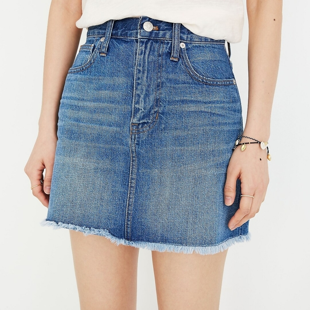 Madewell Rigid Denim A-Line Mini Skirt Size 32 (approx size 14)